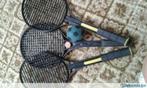 Plastick tennisrackets met mousse bal en pluimpjes, Racket, Gebruikt, Ophalen