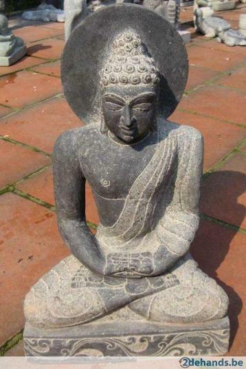Beau Bouddha méditant en granit ! 45cm!, Enlèvement ou Envoi, Comme neuf, Pierre, Bouddha