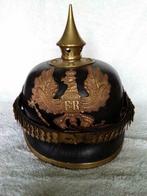 Casque à pointe de troupr prussien matricule du JR 69 avec s, Enlèvement ou Envoi, Armée de terre, Casque ou Béret