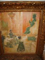 FRANZ GAILLIARD °1861-1932 pastel Sint Pieter Rome prière ar, Ophalen