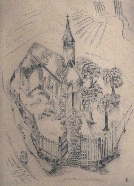 ets Joris Minne (1897–1988) Kerk 13, Antiek en Kunst, Kunst | Etsen en Gravures, Ophalen of Verzenden