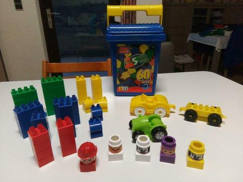 Mega Bloks 60 stuks + doos, Kinderen en Baby's, Speelgoed | Bouwstenen, Zo goed als nieuw, Megabloks, Ophalen