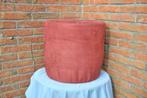 § pouf rond tissu peau de pèche, Ophalen of Verzenden, Gebruikt, Rond