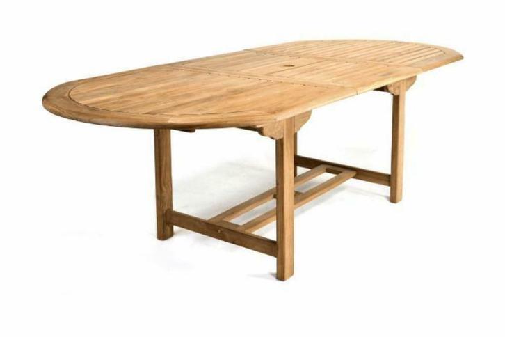 ChiqueTeakhouten Uitschuifbare Eettafel Tuintafel Max.230 cm, Tuin en Terras, Tuinsets en Loungesets, Nieuw, Ophalen of Verzenden