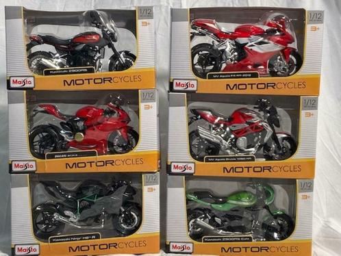 Maisto Motorcycles 1:12 LOT 6 NIEUW Ducati MV Agusta Kawasak, Kinderen en Baby's, Speelgoed | Actiefiguren, Nieuw, Ophalen of Verzenden