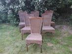 6 Rieten stoelen, Huis en Inrichting, Stoelen, Ophalen, Gebruikt, Bruin, Vijf, Zes of meer stoelen