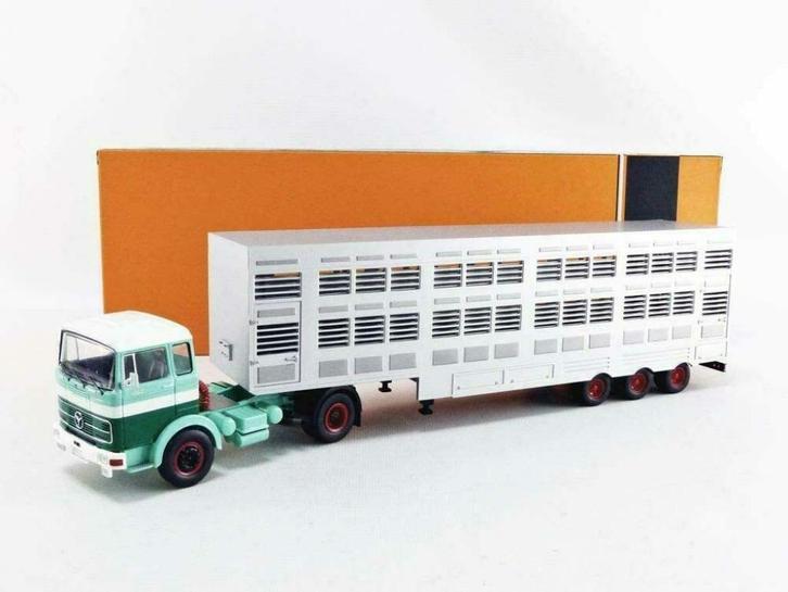 1:43 Ixo Mercedes LPS 1632 1970 vrachtwagen veetransport, Hobby en Vrije tijd, Modelauto's | 1:43, Nieuw, Bus of Vrachtwagen, Ophalen of Verzenden