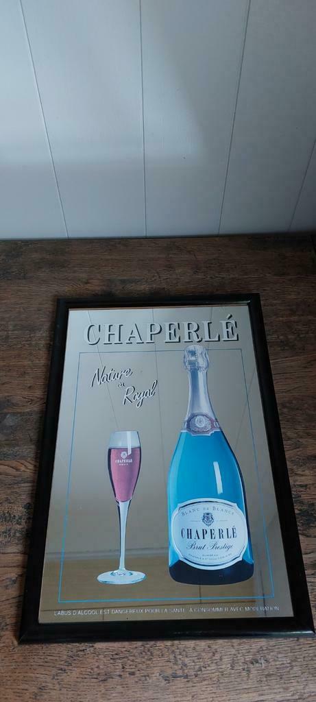 Authentieke reclamespiegel Chaperlé Champagne, Verzamelen, Merken en Reclamevoorwerpen, Zo goed als nieuw, Reclamebord, Verzenden