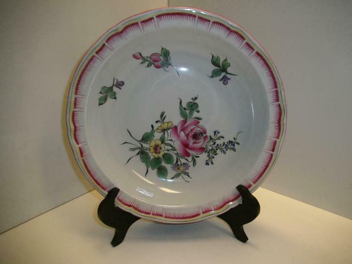 Antiek/vintage-Keller-Guérin groot diep bord (DS130-o), Antiek en Kunst, Antiek | Keramiek en Aardewerk, Ophalen of Verzenden