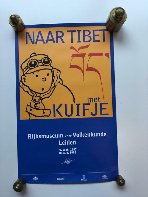 Kuifje poster leiden naar tibet 1997 nieuwstaat, Collections, Personnages de BD, Neuf, Image, Affiche ou Autocollant, Tintin, Enlèvement ou Envoi