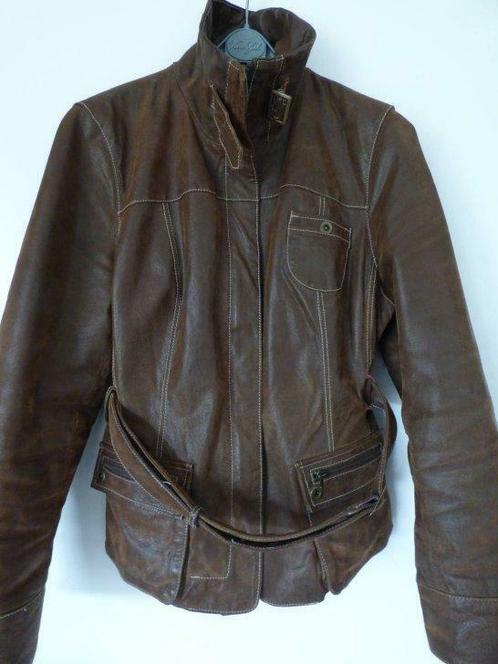 Vrouwen leren vest, Kleding | Dames, Jassen | Winter, Gedragen, Maat 42/44 (L), Bruin, Ophalen