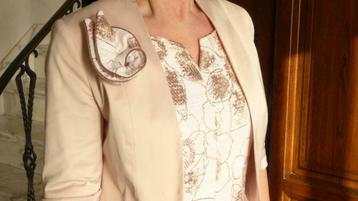 Robe de soirée Dame Blanche (S) avec Boléro de Comma (m36), Enlèvement ou Envoi, Rose, Taille 36 (S), Robe de cocktail