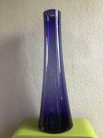 Grand vase bleu /mauve en verre, Glas, Blauw, Ophalen