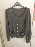 Cardigan gris avec perles, Taille 38/40 (M), Enlèvement ou Envoi