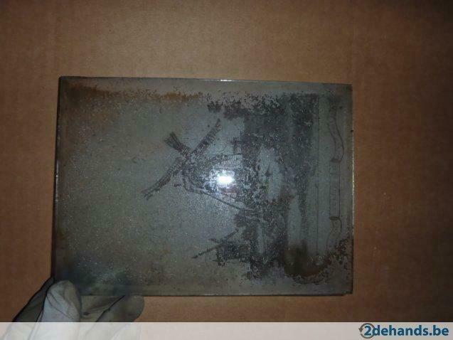 25 oude fotonegatieven op glasplaat, Antiek en Kunst, Antiek | Woonaccessoires