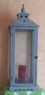 Lanterne à bougie en bois et verre, Neuf, 75 cm ou plus, Autres couleurs, Enlèvement