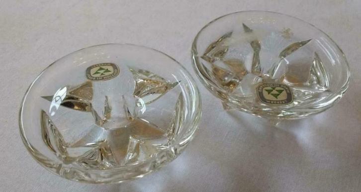 2 vintage kandelaars Floris Meydam LEERDAM, persglas 1951, Antiek en Kunst, Curiosa en Brocante, Ophalen of Verzenden