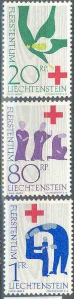 Liechtenstein 1963 Eeuwfeest Internationaal Rode Kruis **, Postzegels en Munten, Postzegels | Europa | Overig, Liechtenstein, Overige landen