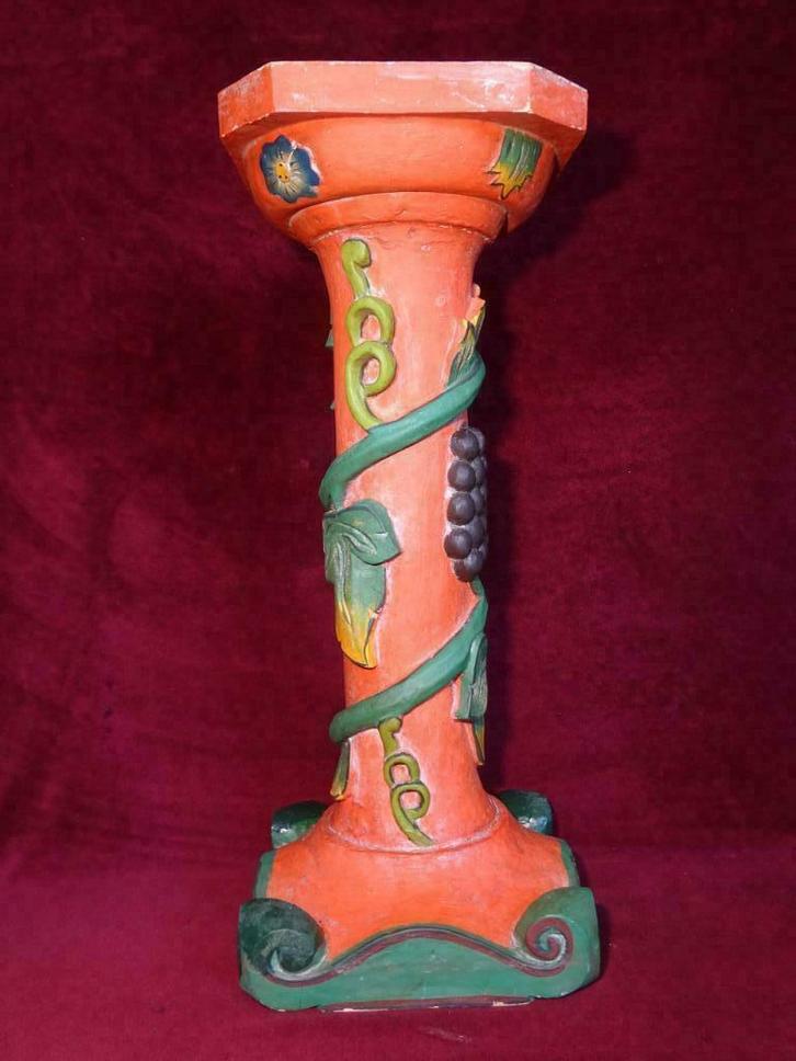 Oude decoratieve houten pilaar / zuil houtsnijwerk druiven, Huis en Inrichting, Woonaccessoires | Zuilen en Pilaren, Ophalen