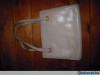 retro vintage beige/witte handtas, Handtassen en Accessoires, Tassen | Damestassen, Ophalen of Verzenden, Gebruikt, Beige, Handtas