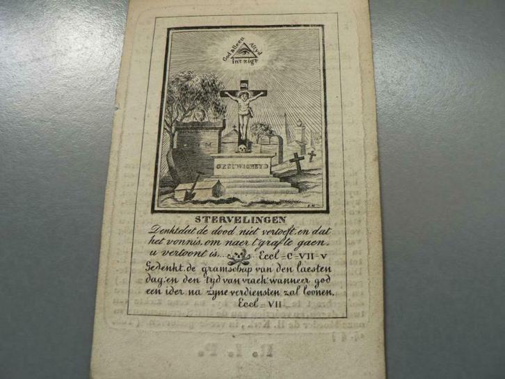 DOODSPRENTJE   TWEE EEUWEN, Antiek en Kunst, Curiosa en Brocante, Ophalen of Verzenden