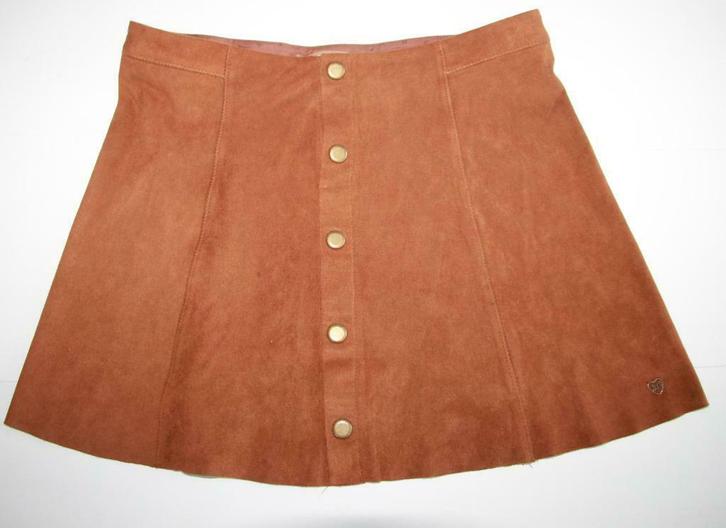 JUPE DROITE SUEDINE COGNAC FAÇON DAIM FILLE 14 ANS, Kinderen en Baby's, Kinderkleding | Maat 152, Zo goed als nieuw, Meisje, Jurk of Rok