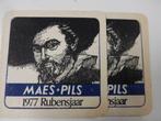 bierviltje MAES PILS (1977 Rubensjaar), Collections, Marques & Objets publicitaires, Ustensile, Comme neuf, Enlèvement ou Envoi