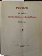 Recueil de l'office généalogique et héraldique Tome IX, Boeken, Verzenden