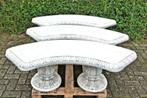Betonnen banken halfrond en recht tuinset banken + tafel, Tuin en Terras, Tuinsets en Loungesets, Ophalen, Nieuw, Overige materialen