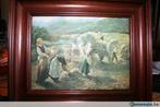 Tableau signé "Vicente  Roso", "Les faucheuses", Antiek en Kunst, Kunst | Schilderijen | Modern