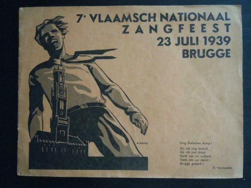 7e Vlaamsch nationaal zangfeest 23 juli 1939 Brugge, Boeken, Muziek, Gelezen, Algemeen, Ophalen of Verzenden