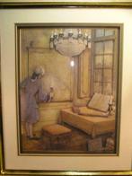 "TROMPE l'OEIL" SCHILDERIJ / SNIJDEN / GOUDEN KADER / ANTON, Antiek en Kunst, Kunst | Schilderijen | Klassiek, Ophalen of Verzenden