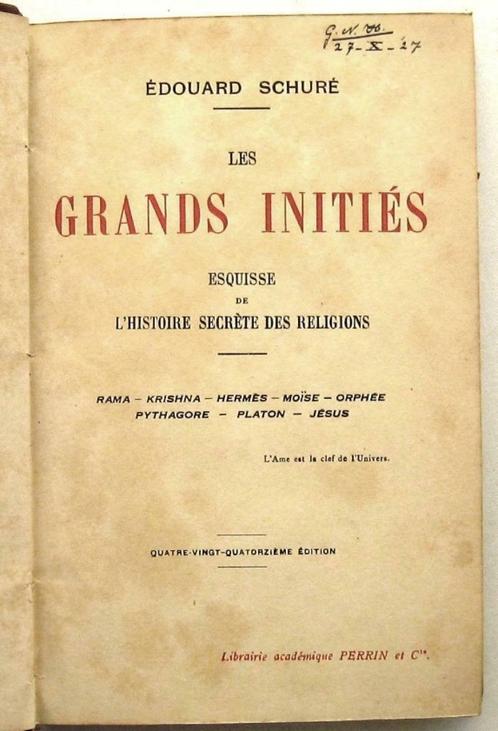 Les Grands Initiés 1927 Schuré - Fraaie band, Antiquités & Art, Antiquités | Livres & Manuscrits, Enlèvement ou Envoi