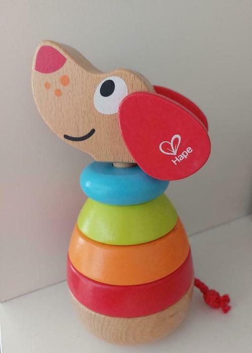 Houten stapeltoren regenboog 'Hape Pepe', Kinderen en Baby's, Speelgoed | Fisher-Price, Zo goed als nieuw, Ophalen of Verzenden