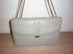 mooie vintage grijze lederen handtas, Handtassen en Accessoires, Tassen | Damestassen, Ophalen of Verzenden, Handtas