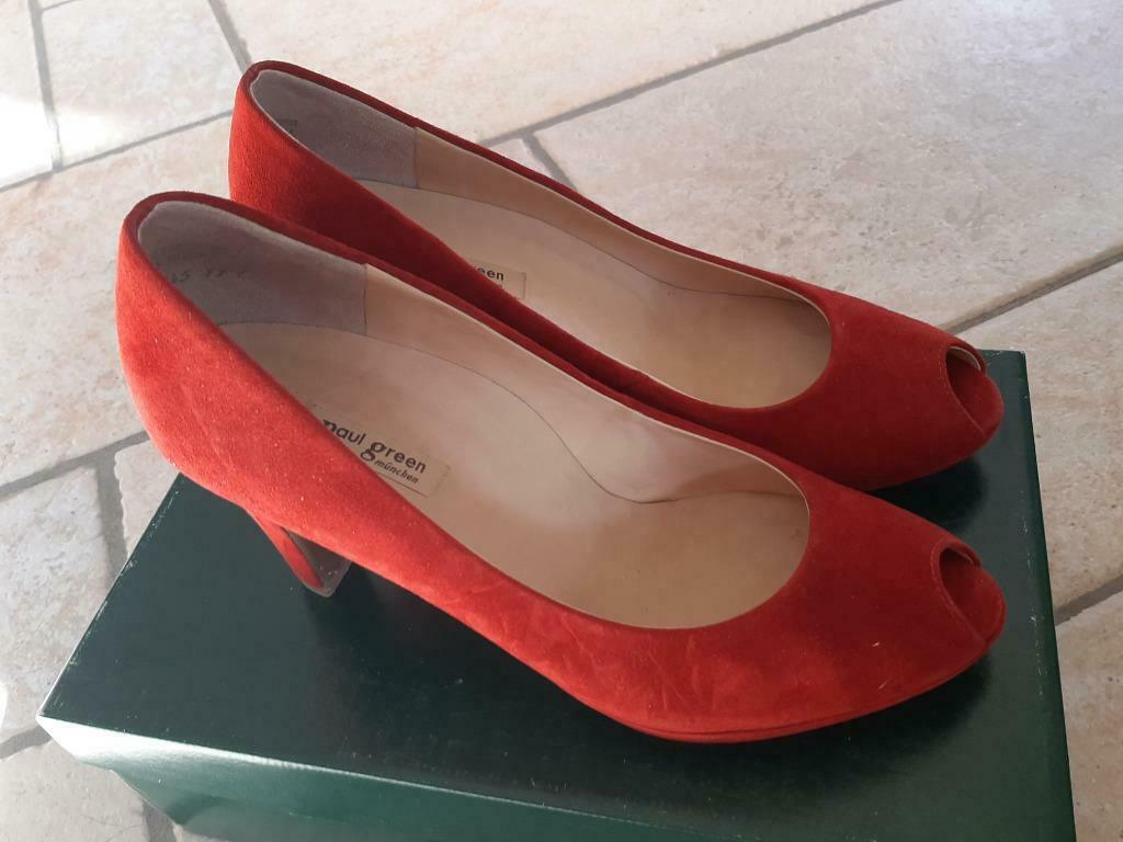 Schoenen, Paul Green , echt leder, M37 (als nieuw), Ophalen of Verzenden, Zo goed als nieuw, Rood