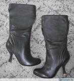 Bottes en cuir brun FEUD 41 NEUF Leather knee high boots, Nieuw, Hoge laarzen, Bruin, Verzenden