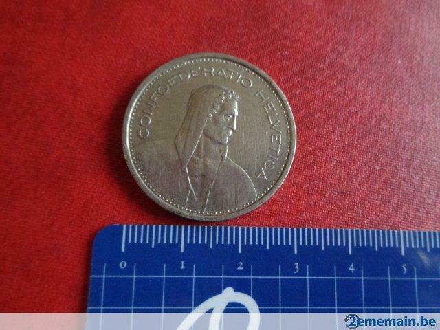 Pièces de monnaies. "SUISSE". 5 frs. Tête de berger., Postzegels en Munten, Munten | Europa | Niet-Euromunten, Ophalen of Verzenden