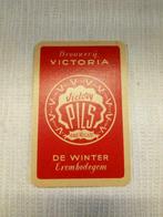 Oude speelkaart De Winter Erembodegem Aalst Victory Pils, Verzamelen, Overige merken, Overige typen, Gebruikt, Ophalen of Verzenden