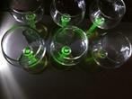 Anna Green glass ouraline uranium glass style rivaner, Gebruikt, Borrel- of Shotglas