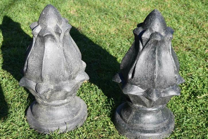 Gepatineerde stenen pilasterkoppen, Huis en Inrichting, Woonaccessoires | Zuilen en Pilaren, Nieuw, Ophalen