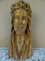 Ancienne statue de Jésus statue ancienne tête de Christ bois, Antiquités & Art, Enlèvement ou Envoi