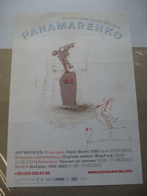 PANAMARENKO - AFFICHE ORIGINEEL GESIGNEERD, Antiek en Kunst, Kunst | Litho's en Zeefdrukken, Ophalen of Verzenden