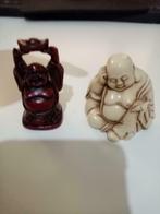 Deux Petit Bouddha figurines  en resine/celluloide 70/80s, Enlèvement ou Envoi