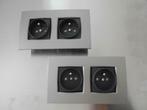 2 blocs de prises ....neuves  noires et inox, Maison & Meubles, Neuf, Gris, Moins de 100 cm, Moins de 50 cm