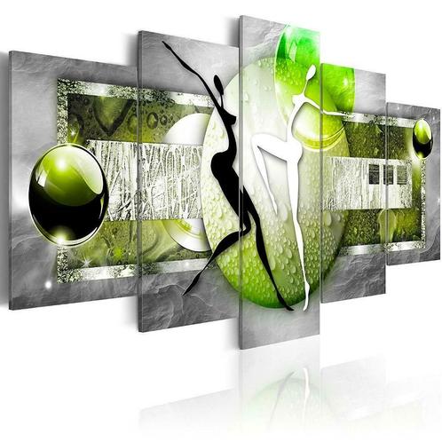 Nieuw canvas schilderij 5 luik Abstract Dancing 210 x 100 cm, Antiek en Kunst, Kunst | Schilderijen | Modern, Verzenden