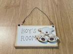 leuk houten bordje ' Boy's room ', Gebruikt, Ophalen of Verzenden, Wanddecoratie