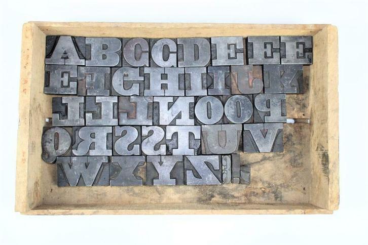 oude loden drukletters, Antiek en Kunst, Curiosa en Brocante, Ophalen of Verzenden