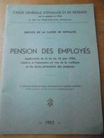 Livret français / Carnet "pension des employés" 1953, Comme neuf, Enlèvement ou Envoi