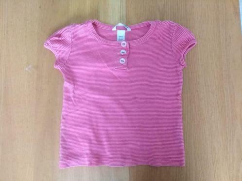 Roze gestreept t-shirtje - H&M - maat 110, Kinderen en Baby's, Kinderkleding | Maat 110, Gebruikt, Meisje, Shirt of Longsleeve
